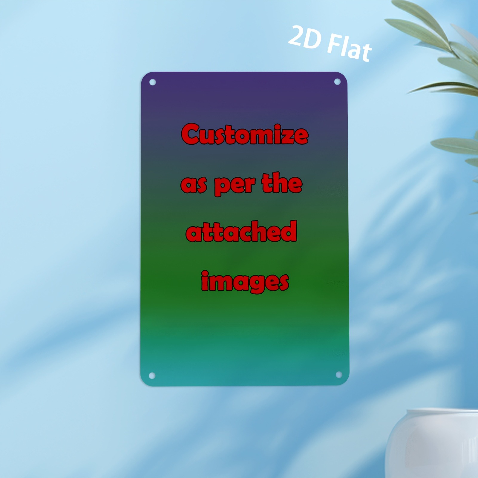 Home Office Logo - Plaque murale 2D en fer plat