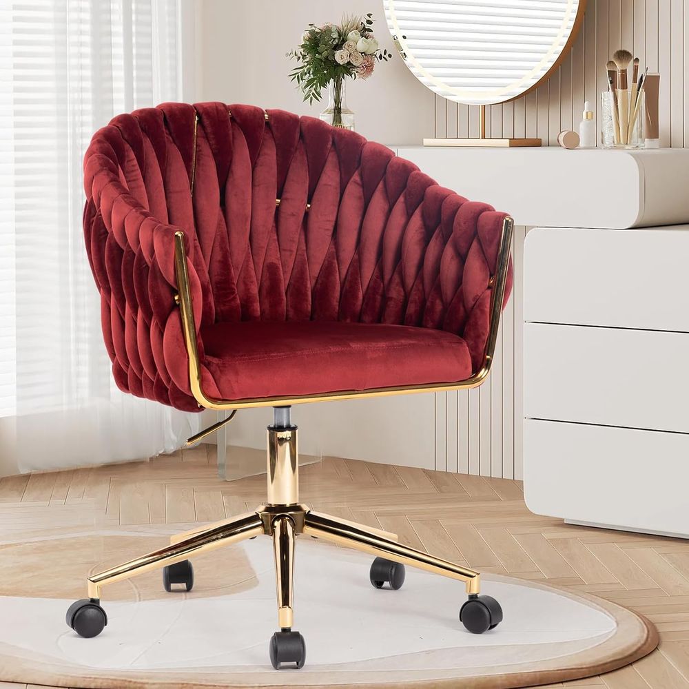 Home Office Or - Chaise de bureau en velours, chaises