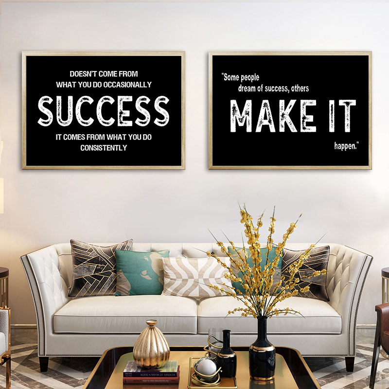 Toile d'art ispirateur noir mo - Home Office Room Inspiration avis et prix